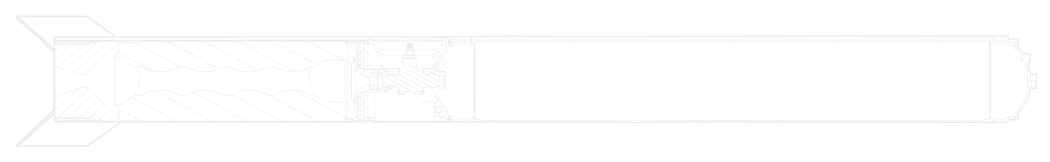 Hybrid rocket engine cutaway drawing
