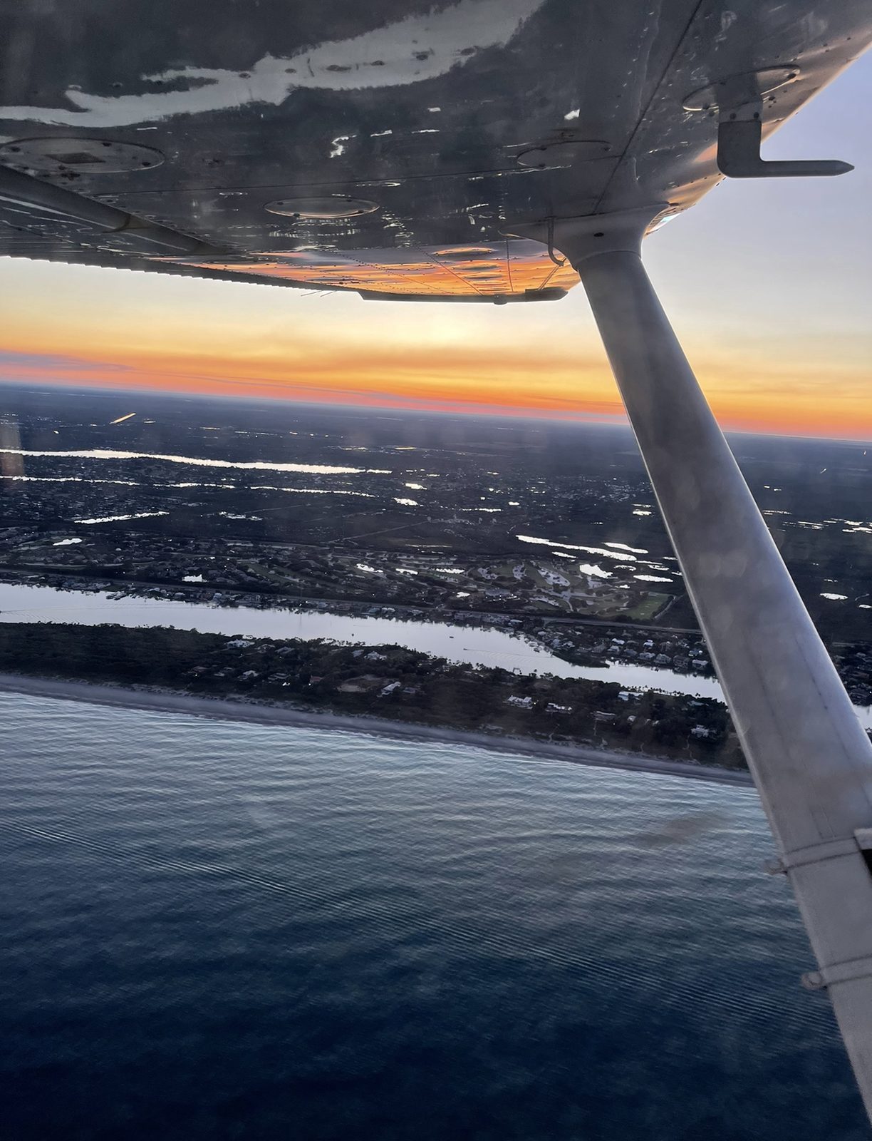 Sunset under the wing