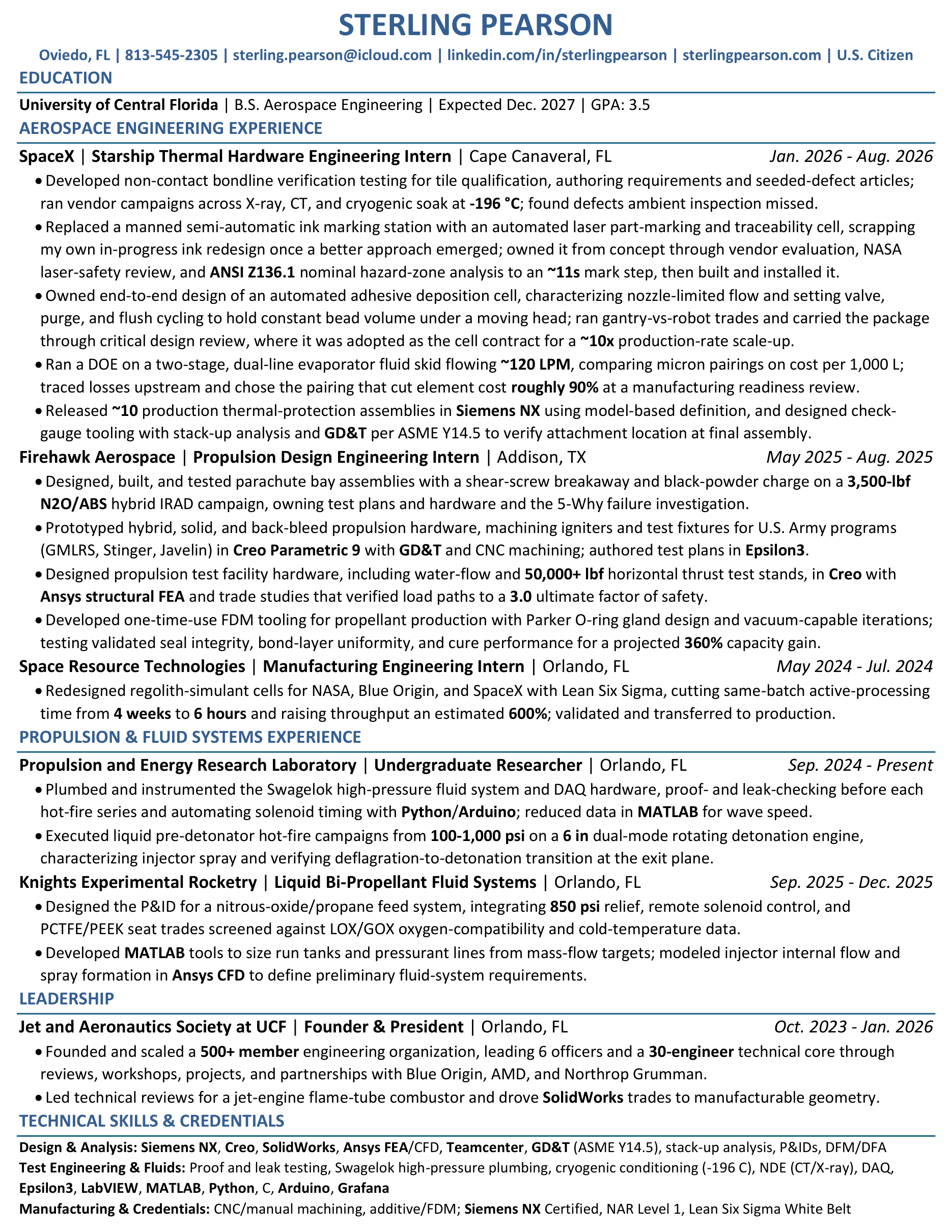 Sterling Pearson resume