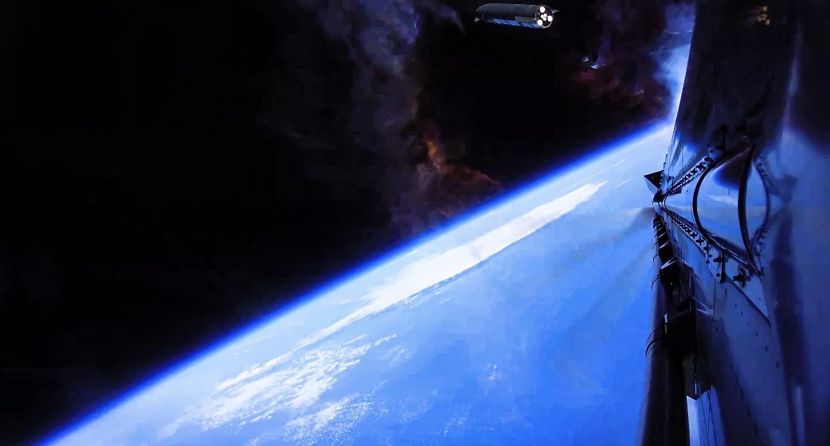 Stage separation, seen from the ship · Image: SpaceX
